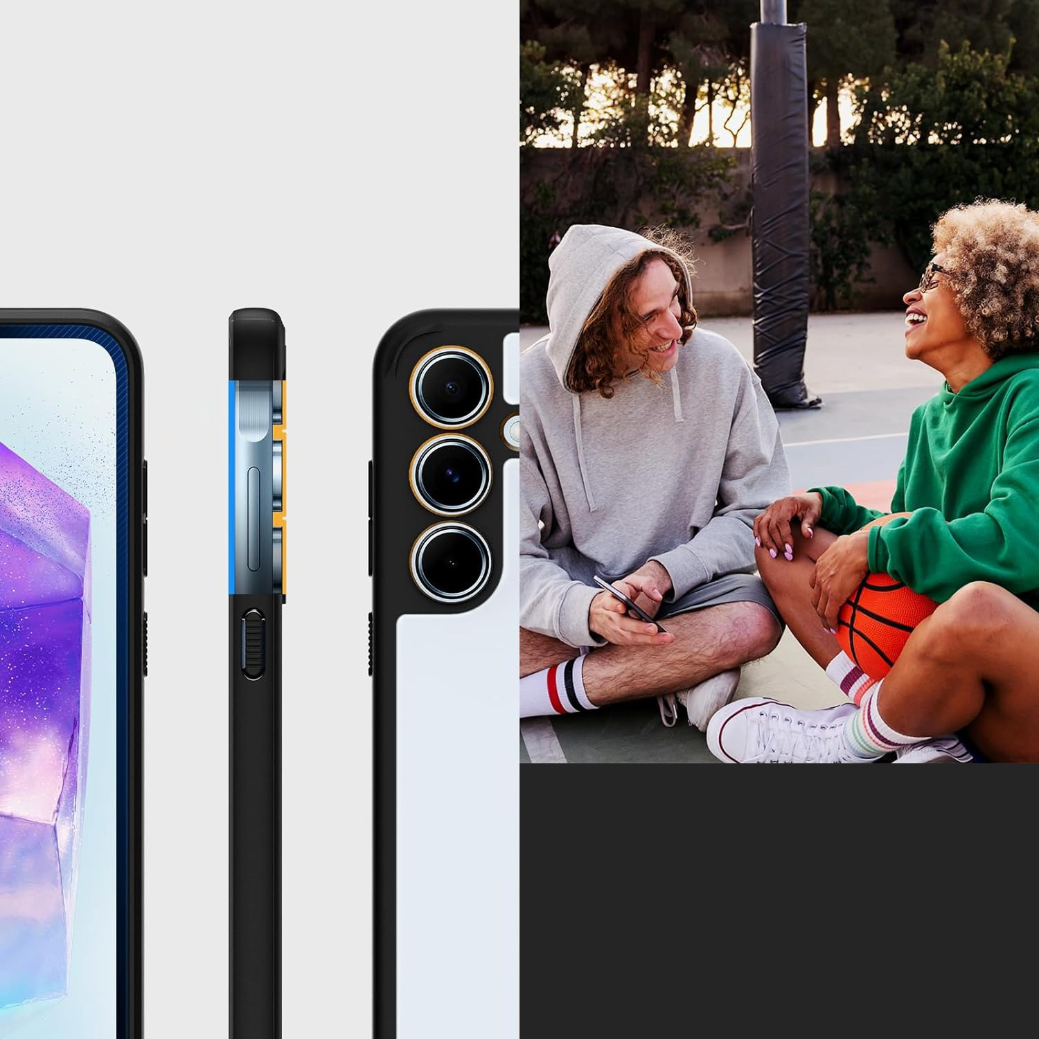 Etui Spigen Ultra Hybrid do Galaxy A55 5G, przezroczysto-czarne
